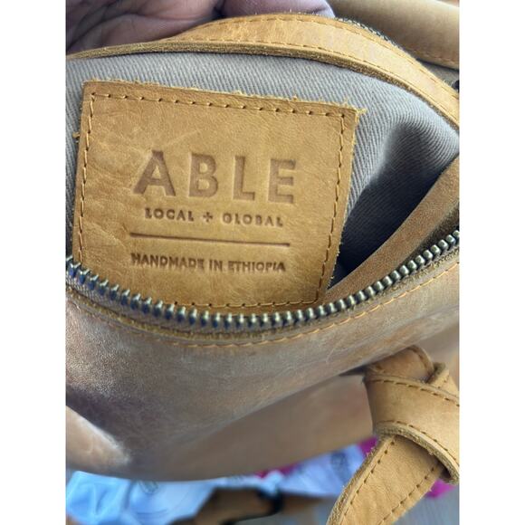 ABLE Bag Women's Brown Leather Rachel Knotted Details Crossbody Handbag - Picture 9 of 14